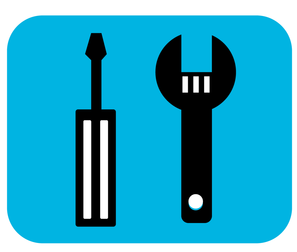 icône montrant une clé à molette et un tournevis